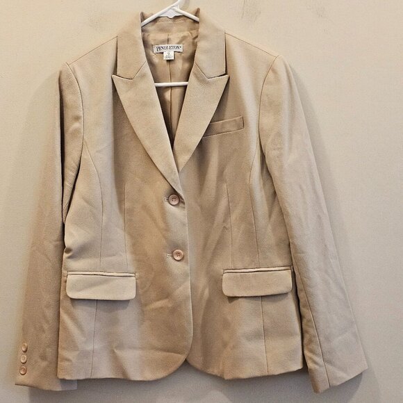 Women's Pendleton‎ 100% Virgin Wool Jacket Blazer Beige Size 12 - Picture 1 of 8
